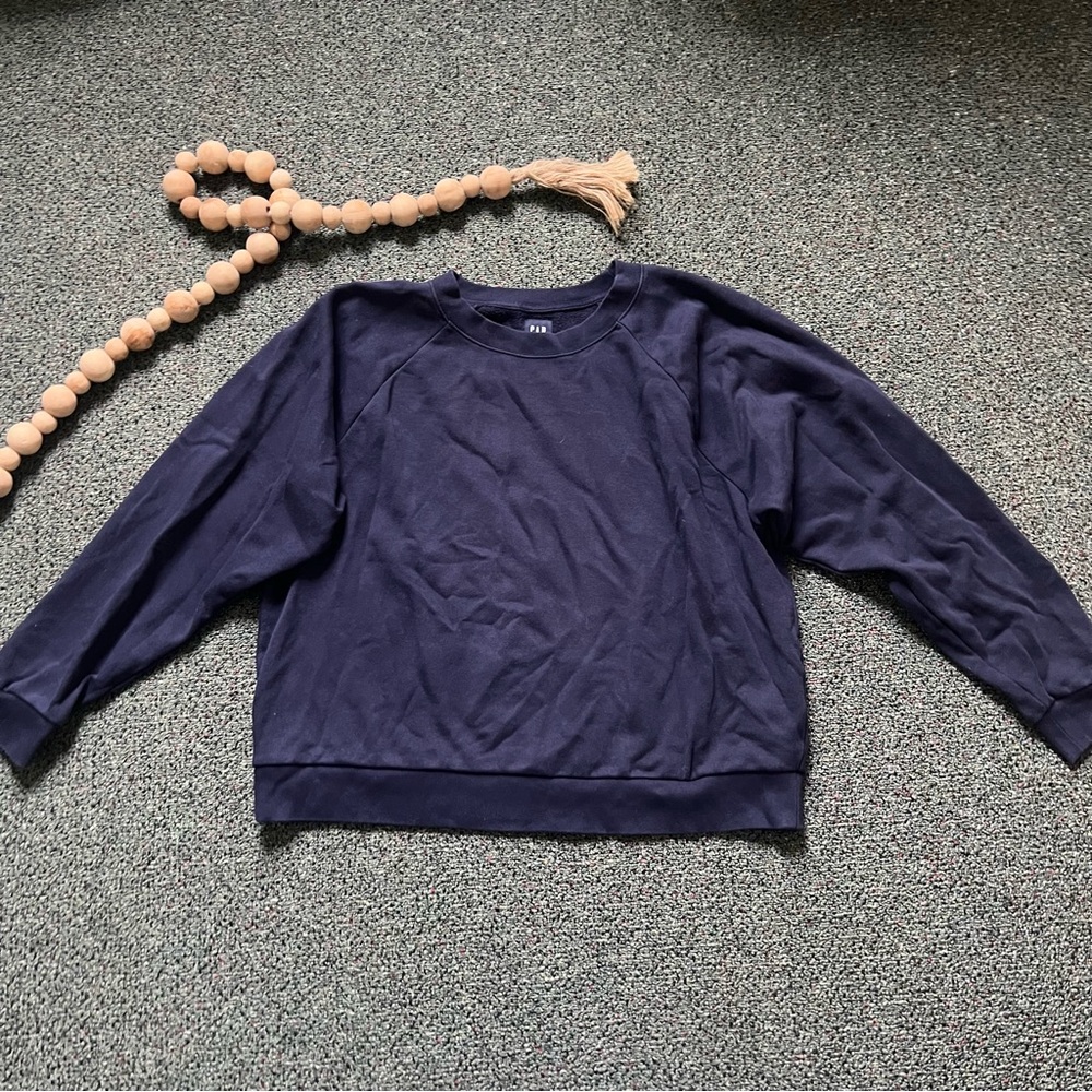 Gap Navy Blue Oversized Basic Cotton Sweatshirt C… - image 8